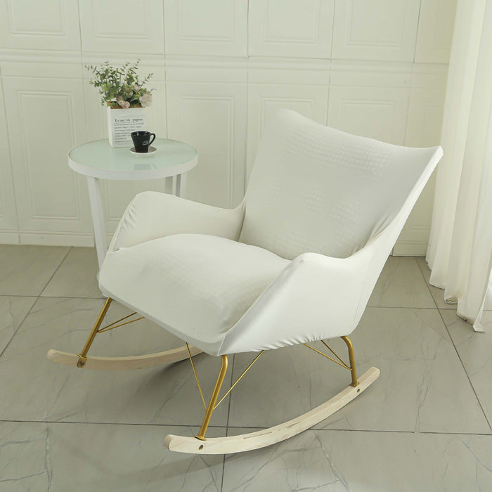 Nursery rocking chair cover, stretchable rocking chair cover, living room, bedroom, office accent armrest chair cover, beige