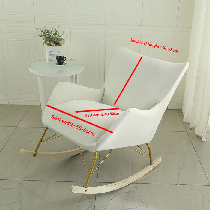 Nursery rocking chair cover, stretchable rocking chair cover, living room, bedroom, office accent armrest chair cover, beige