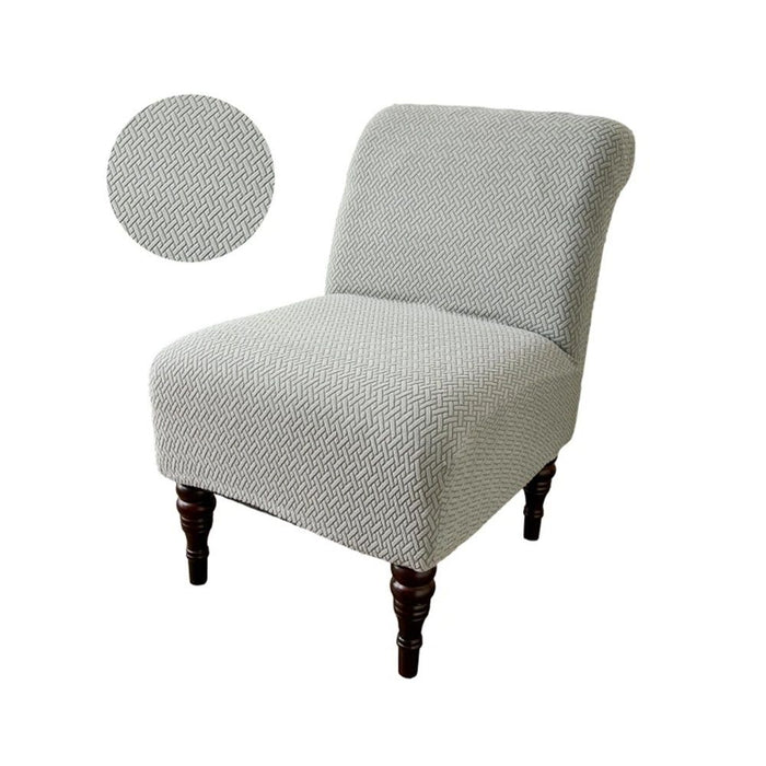 Armless Accent Chair Cover Knitted Stretch  Chair Couch  Removable Washable Furniture Protector Covers for Living Room Bedroom Hotel (Light Grey)
