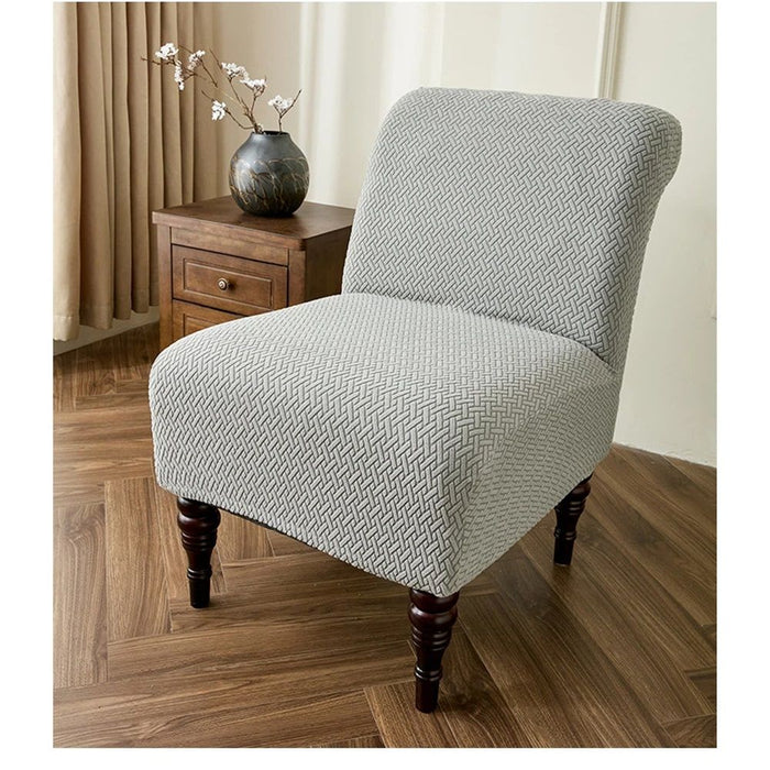 Armless Accent Chair Cover Knitted Stretch  Chair Couch  Removable Washable Furniture Protector Covers for Living Room Bedroom Hotel (Light Grey)