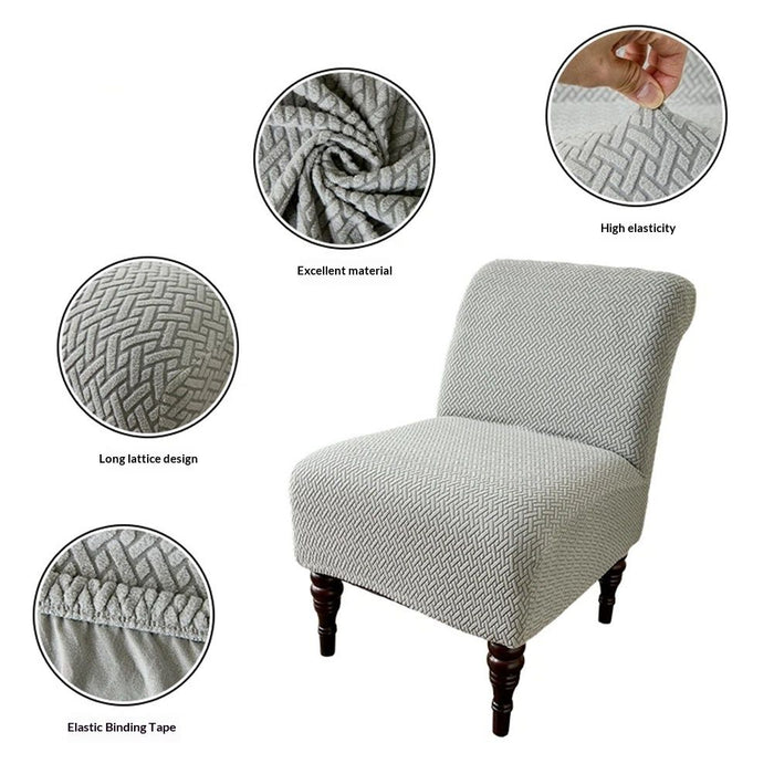 Armless Accent Chair Cover Knitted Stretch  Chair Couch  Removable Washable Furniture Protector Covers for Living Room Bedroom Hotel (Light Grey)