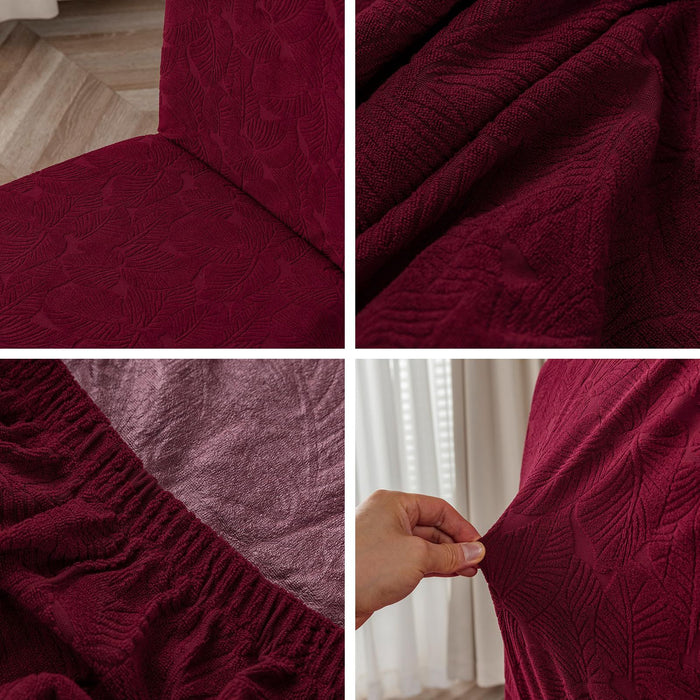 Waterproof Chair Covers for Dining Room Kitchen Chair Covers  Dining Chair , Removable, Washable  (dark red, 2 PCS)
