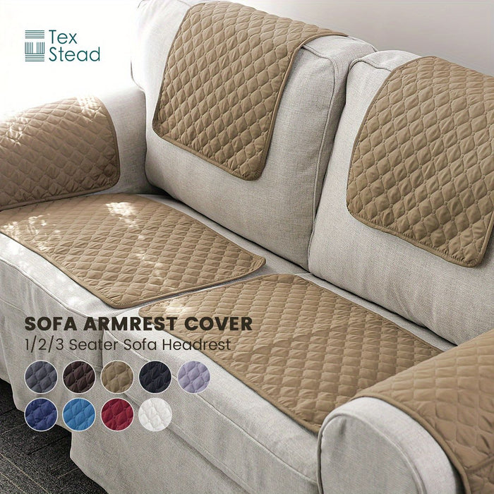Sectional Couch Covers Sofa Armrest Cover with Pockets Lengthen Headrest Cover Quilted Nonslip Furniture Protector Armchair Slipcover for Pets Sofa Couch 38.1*55.88cm/2-Seater 4pcs Blue