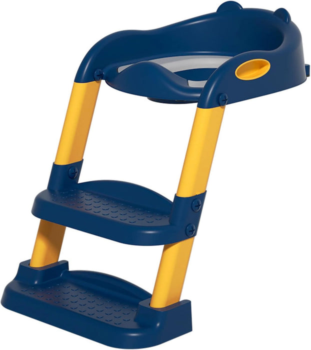 CARLA HOME Potty Training Seat with Step Stool Ladder with Anti-Slip Design, Soft Cushion & Foldable Structure for Kids Bathroom Independence