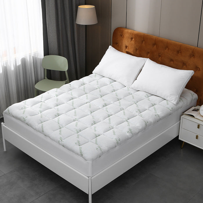 Bamboo Pillowtop Mattress Topper Luxury Bedding Mat Pad Protector CoverDouble 137 x 190 cm