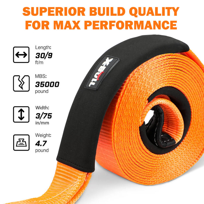 X-BULL 4WD Recovery Kit Snatch Strap Soft Shackles Folding Shovel Survival 4X4