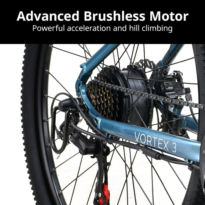 VALK Vortex 3 Electric Bike, Medium Frame Mountain ebike, Metallic Teal