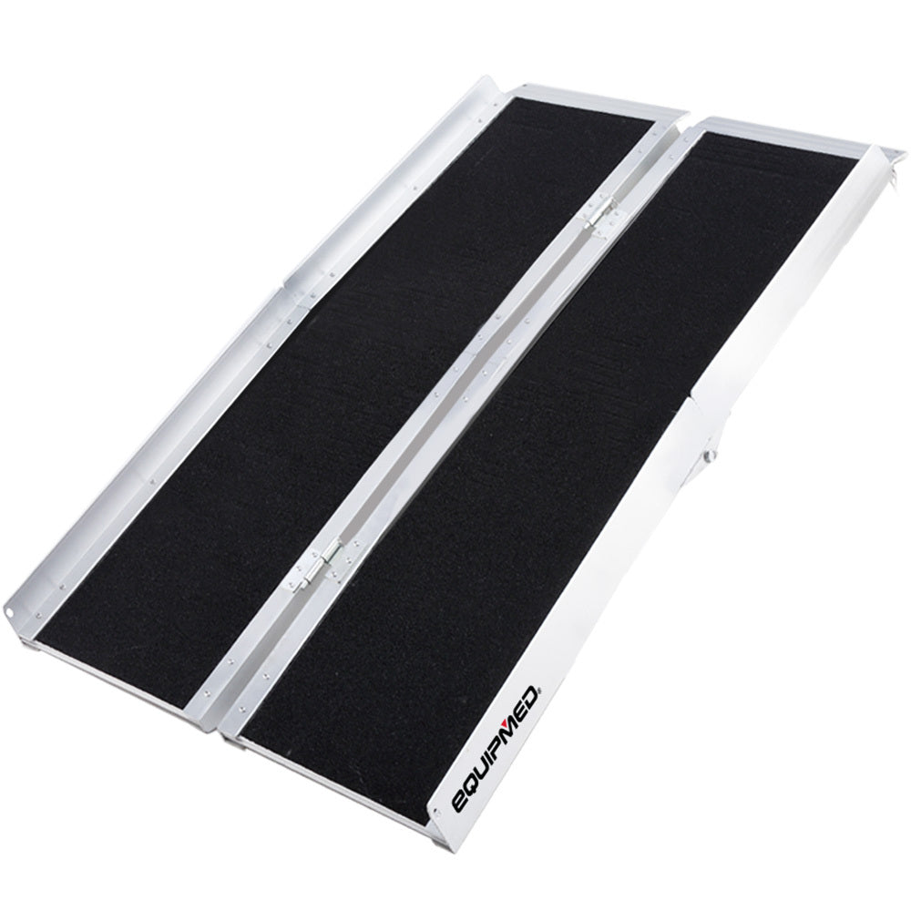 Equipmed 123cm Portable Folding Aluminium Access Ramp, 272kg Rated, Bl ...