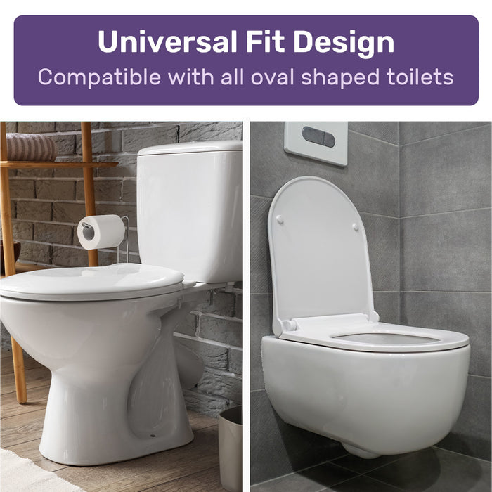 EQUIPMED Raised Over Toilet Seat, 10cm Riser, 125kg Capacity, Raiser with Lid, White