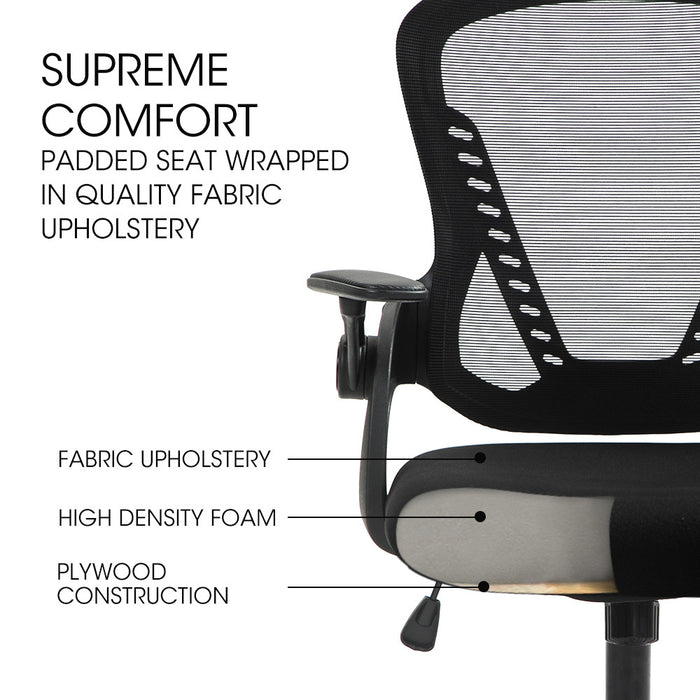 FORTIA Ergonomic Office Desk Chair, Coolmesh Fabric, Adjustable Recline, Black Mesh/Black Frame