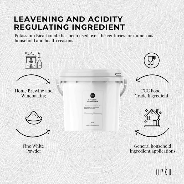 5Kg Organic Potassium Bicarbonate Powder Tub - Food Grade FCC for Brewing Baking