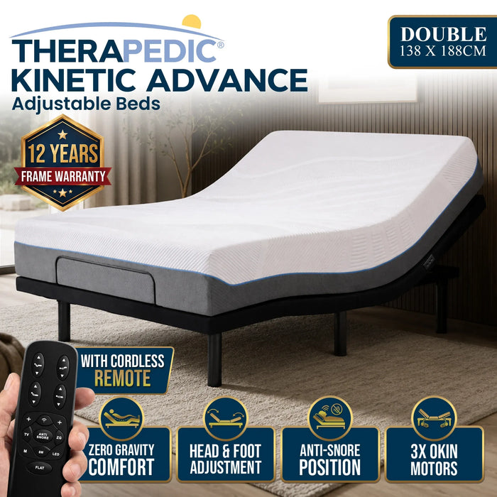 Therapedic Kinetic Advance Adjustable Double Bed Base with Head Tilt