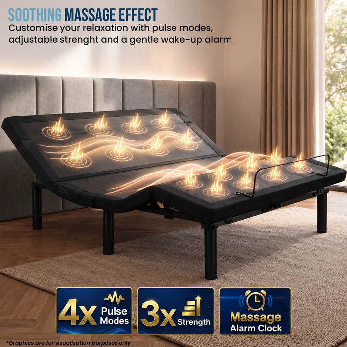Therapedic Kinetic Advance Adjustable Queen Bed Base with Head Tilt