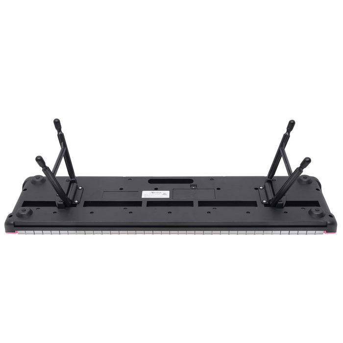 Karrera 61-Key Electronic Piano Keyboard with LED and Folding Stand in Pink CHJ-SD1