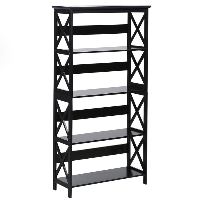 Sarantino Daphne 5-tier Cross Panel Bookshelf