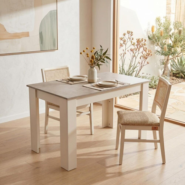 Dining Table Rectangular Wooden 120M-Grey & White