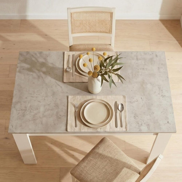 Dining Table Rectangular Wooden 120M-Grey & White
