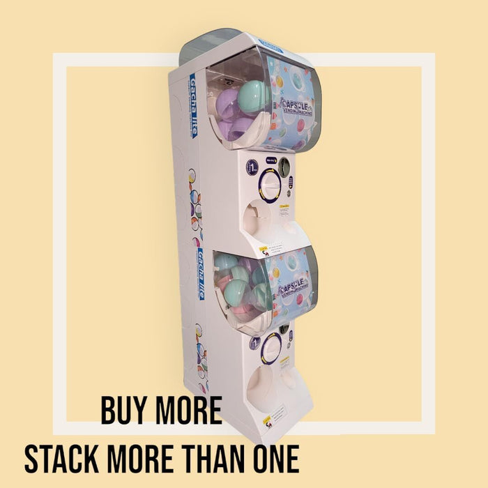 Gachapon Capsule Toy Vending Machine Lite Mini Collectible Gacha Dispenser Stackable WHITE