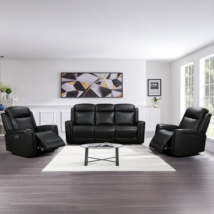 3-1-1 Seater Electric Leather/PVC Black Recliner Set