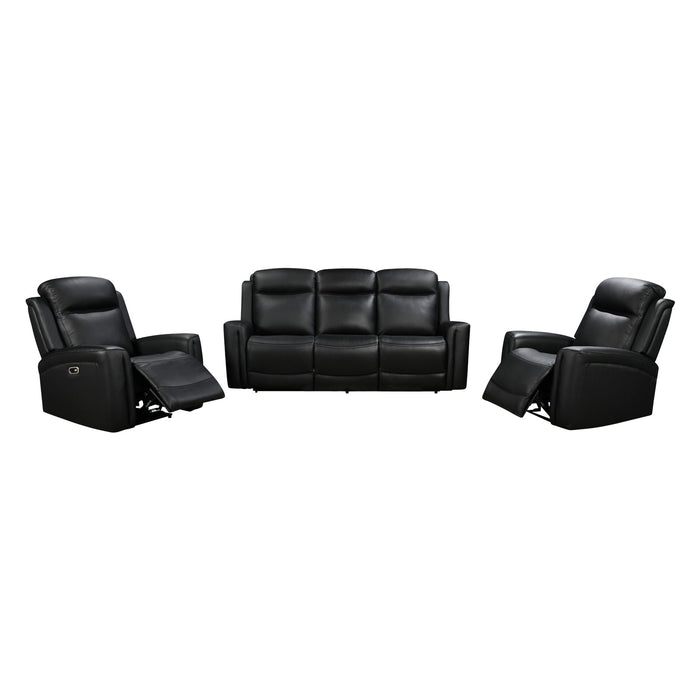 3-1-1 Seater Electric Leather/PVC Black Recliner Set