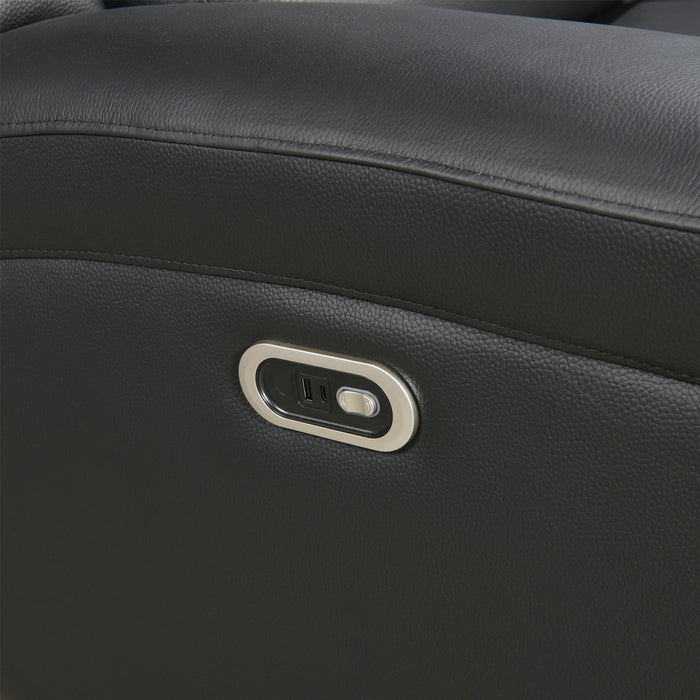 3-1-1 Seater Electric Leather/PVC Black Recliner Set