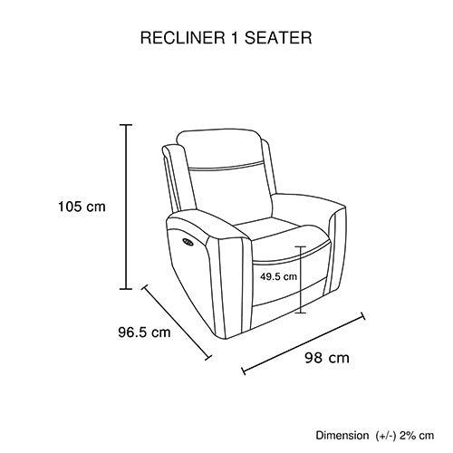 3-1-1 Seater Electric Leather/PVC Black Recliner Set