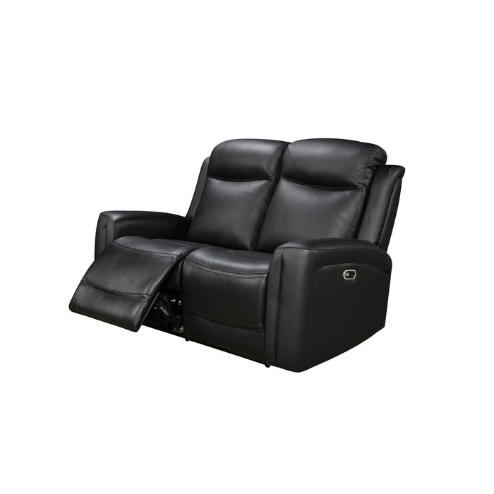 3-2 Seater Electric Leather/PVC Black Recliner Set