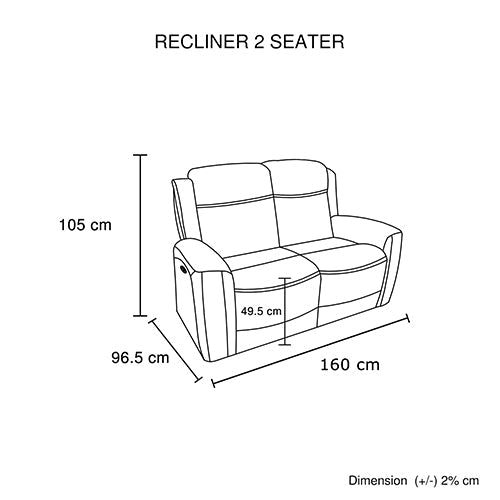 3-2 Seater Electric Leather/PVC Black Recliner Set
