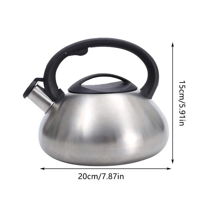 Stainless Steel Whistling Kettle 3L Matte Silver Stove Top Induction Gas Teapot