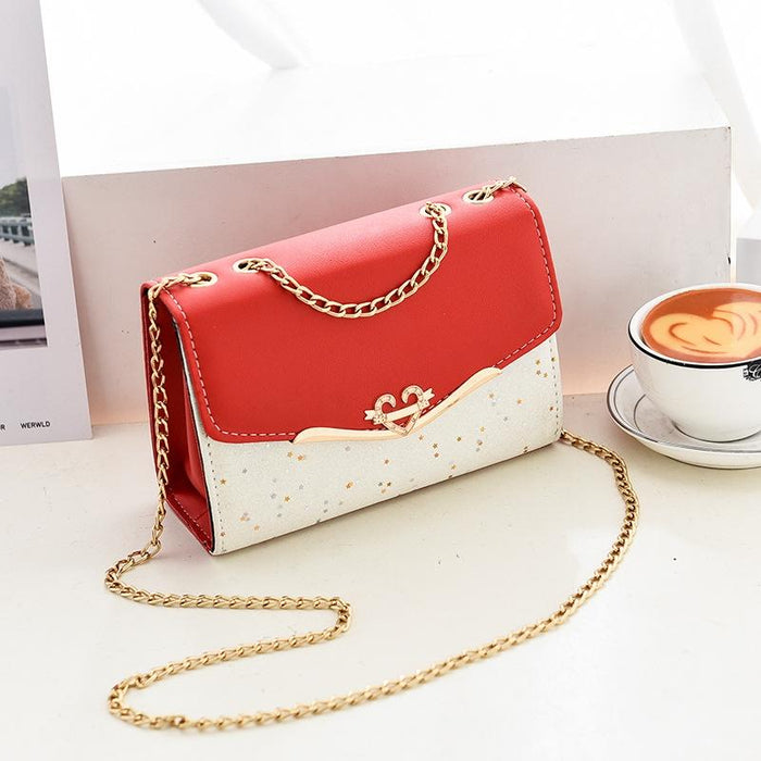 Sequined Messenger Shoulder Bag For Women Beige - Beige