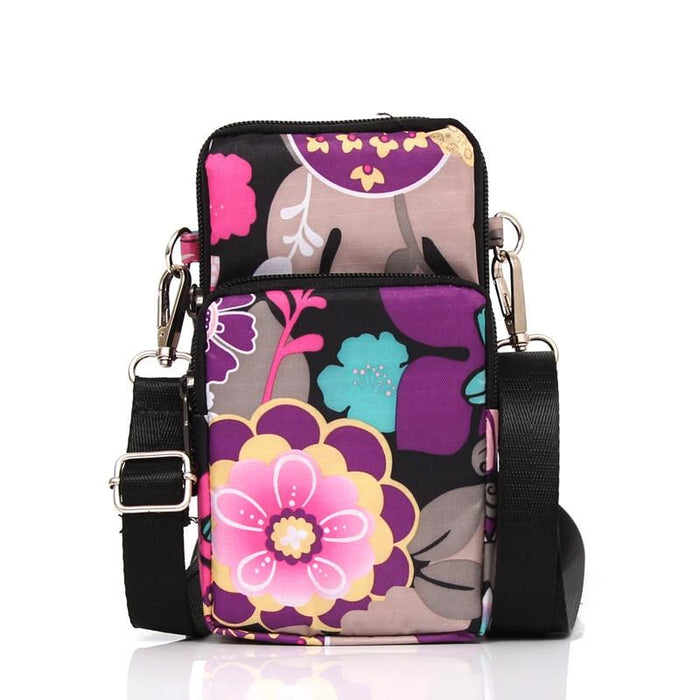 Animal Park Mini Crossbody Phone Wallet With Arm Band - Deep Blue Rose