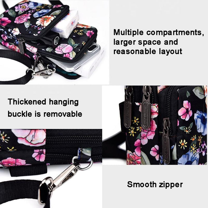 Animal Park Mini Crossbody Phone Wallet With Arm Band - Dark Blue Peony