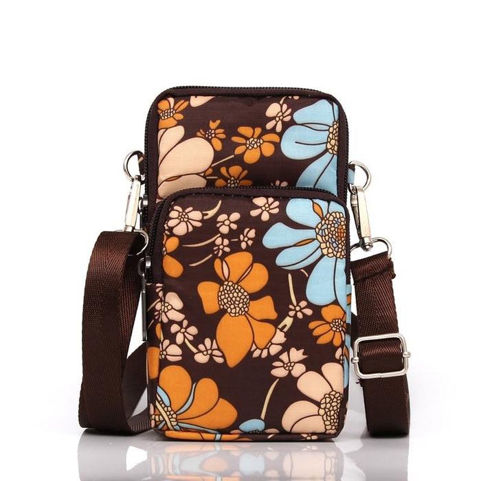 Animal Park Mini Crossbody Phone Wallet With Arm Band - Dark Blue Peony