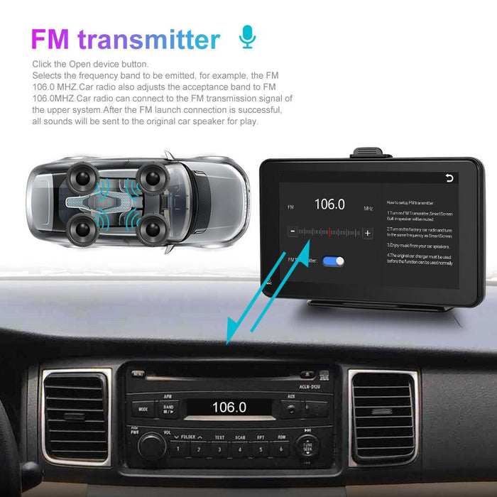 7 Inch Hd Smart Screen With Wireless Carplay & Android Auto + Camera