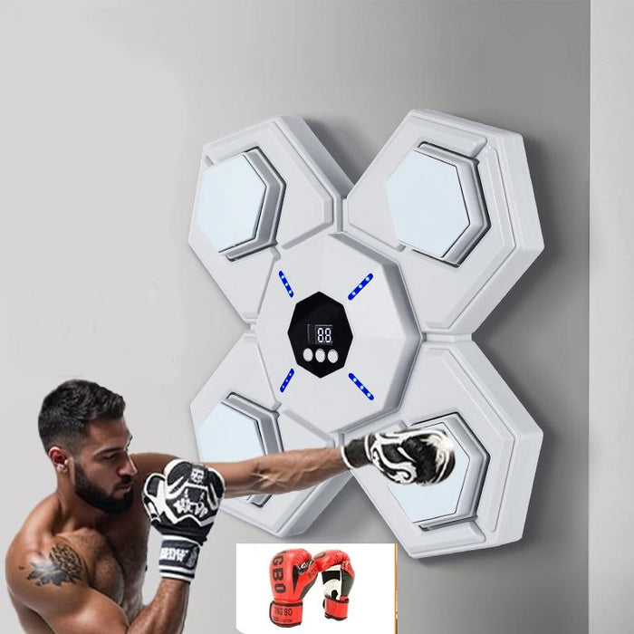 Rechargeable Bluetooth Boxing Machine With Adult & Child Gloves - Blue - With Adult Gloves Pink Blue
