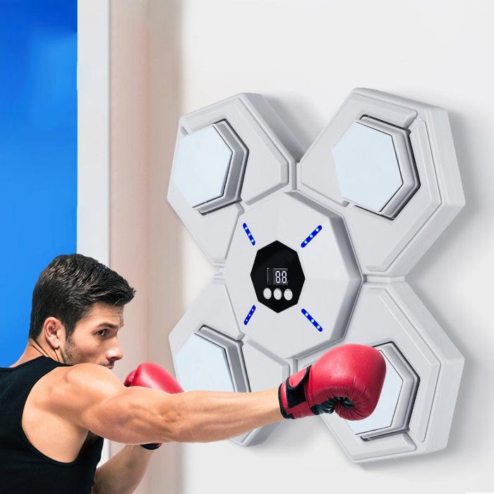 Rechargeable Bluetooth Boxing Machine With Adult & Child Gloves - Blue - With Adult Gloves Pink Blue
