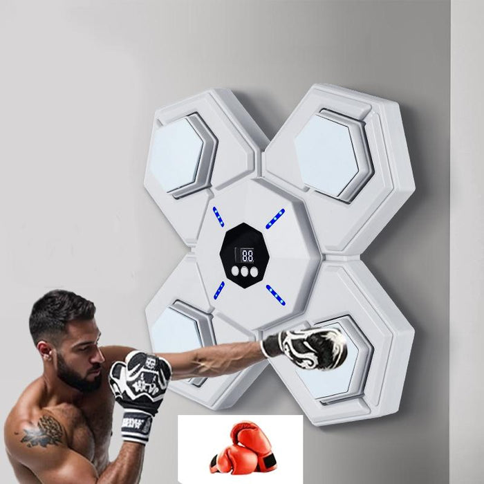 Rechargeable Bluetooth Boxing Machine With Adult & Child Gloves - Blue - With Adult Gloves Pink Blue
