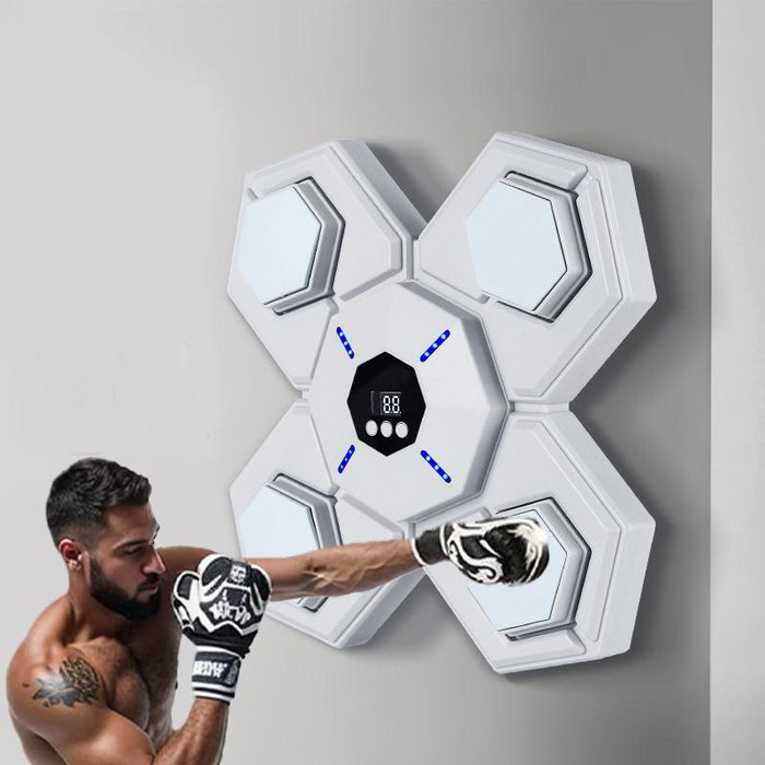 Rechargeable Bluetooth Boxing Machine With Adult & Child Gloves - Blue - With Adult Gloves Pink Blue