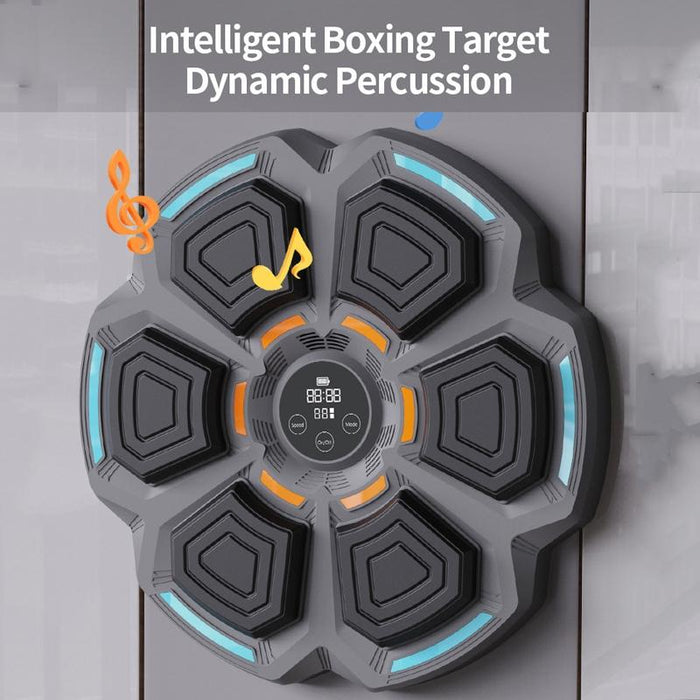 Adjustable 9-Speed Bluetooth Music Boxing Machine With Lights - Black - Light Gray