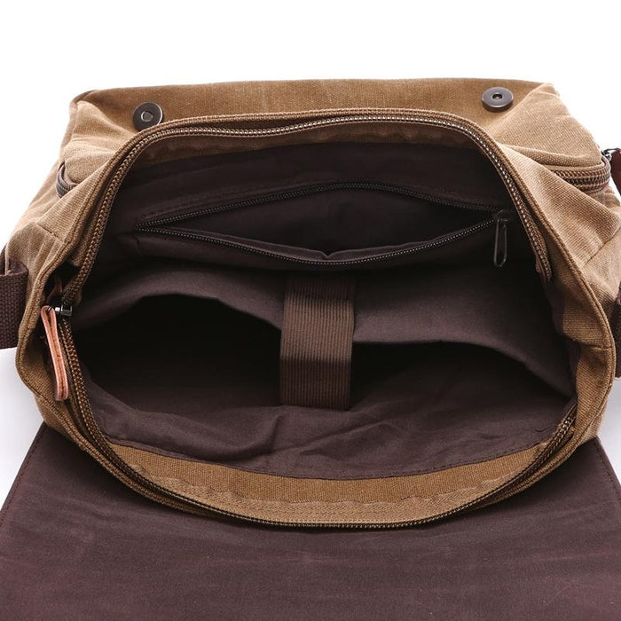 Dark Blue Canvas Business Messenger Bag Large