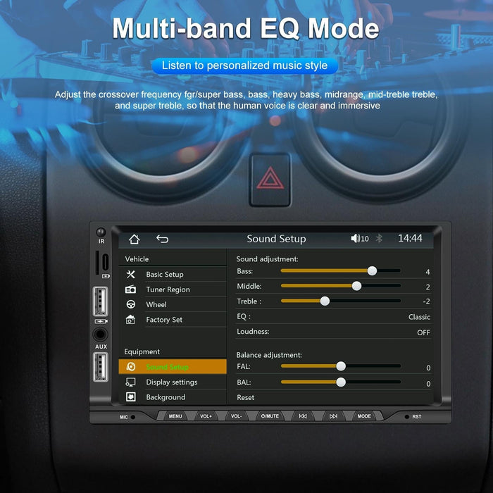 7 Inch Car Mp5 Player Carplay / Android Auto / Mirror Link / Bluetooth - Standard - With 4-Light Camera