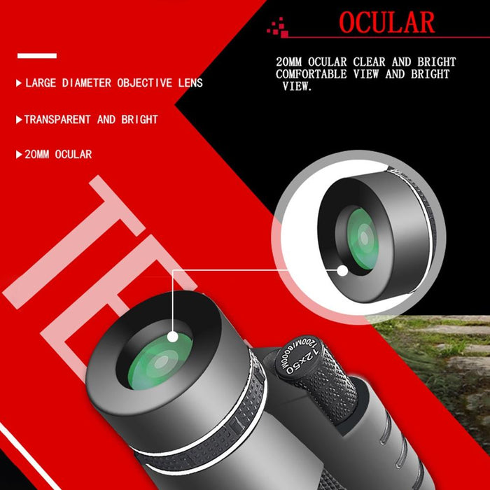 Professional 12X50 Hd Monocular Night Vision Telescope + Tripod