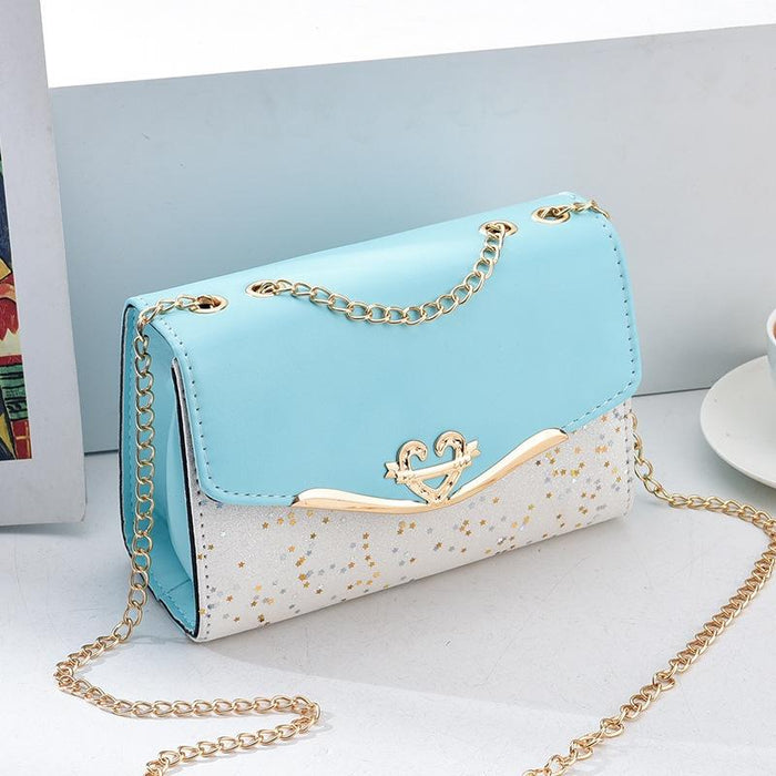 Sequined Messenger Shoulder Bag For Women Beige - White