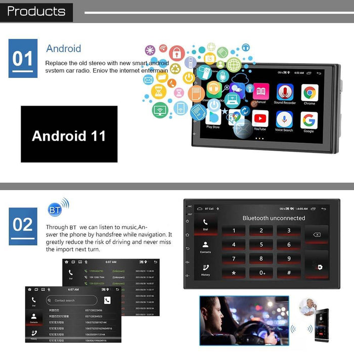 7 Inch Android Wifi Car Navigation Reversing Video Player - 2 + 32G Standard + 12Lights Camera