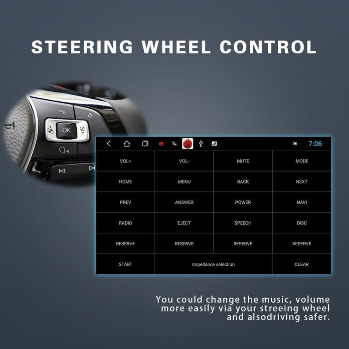 7 Inch Android Car Multimedia Player With Navigation Bluetooth Reversing Camera - Fits Volkswagen - Android 10.0 - 1 + 16G - Standard + 12Lights