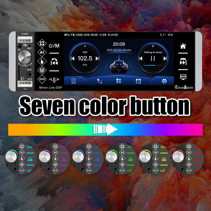 5.1 Inch Ips Capacitive Carplay Player + 12 Light Camera - Standard