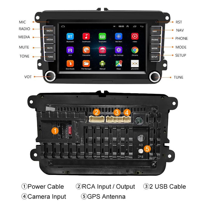 7 Inch Android Car Navigation Player + Wireless Carplay - 2 + 32G + Ahd Camera
