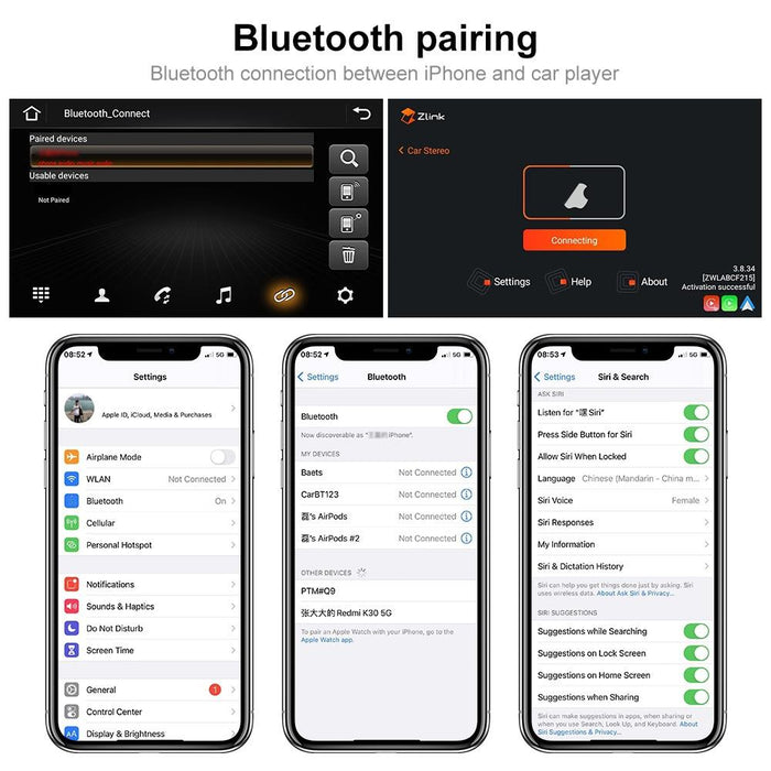 7 Inch Android Car Navigation Player + Wireless Carplay - 2 + 32G + Ahd Camera