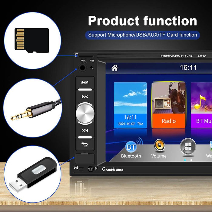 6.2 Inch Dual Spindle Hd Car Mp5 Player + Ahd Camera