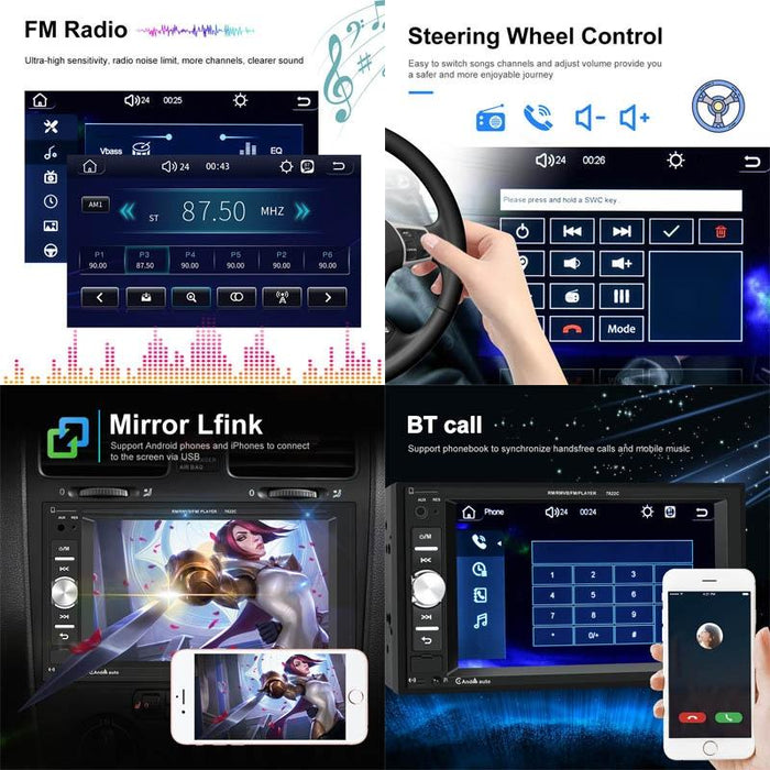 6.2 Inch Dual Spindle Hd Car Mp5 Player + Ahd Camera